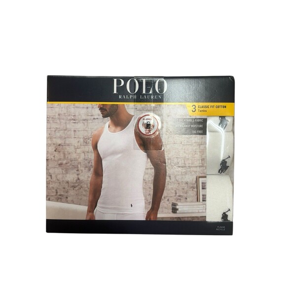 Polo Ralph Lauren 3 Pack Classic Fit Cotton Ribbed Tanks White Men’s Size Medium - Picture 1 of 4